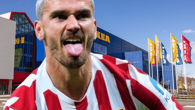 La c&oacute;mica estrategia de Ikea tras la salida de Griezmann del Atl&eacute;tico | Fuente (@antogriezmann, Ikea, Canva)