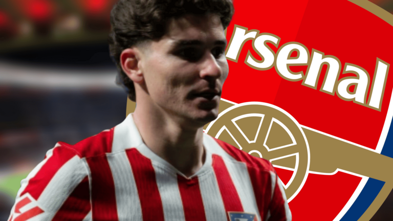 El Arsenal sigue pretendiendo a Juli&aacute;n Alvarez | Fuente (@Atleti, Canva)