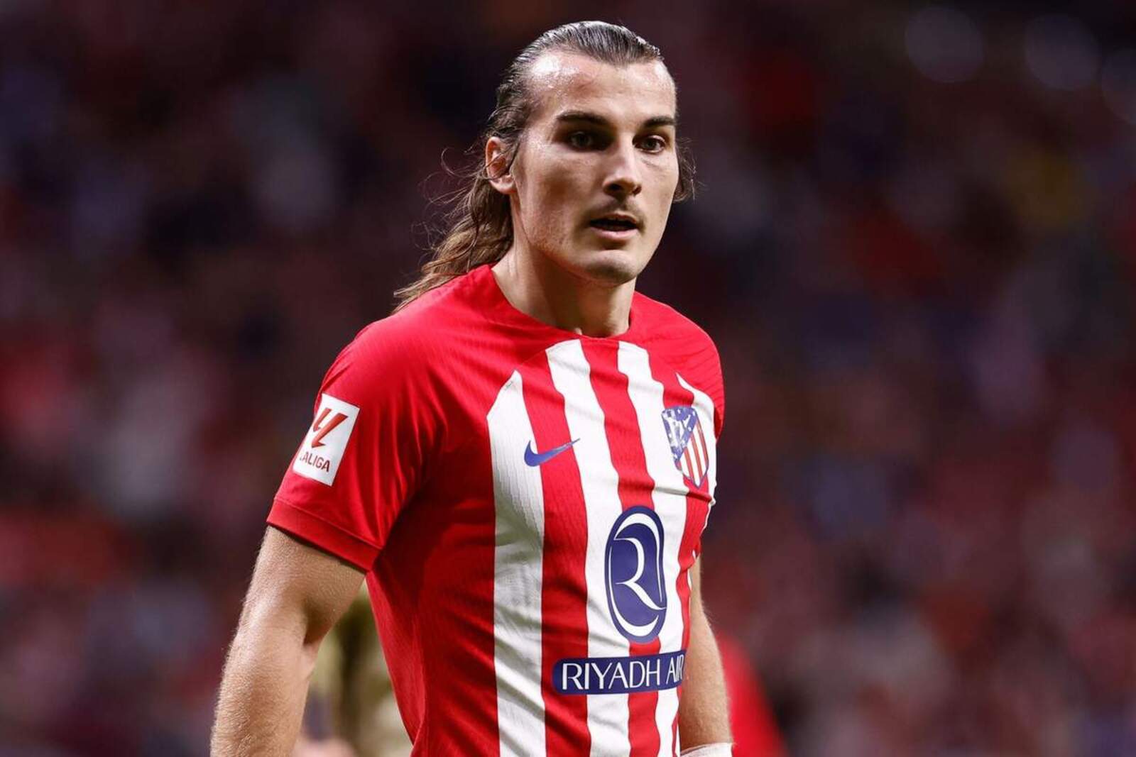 Soyuncu en un partido con el Atlético