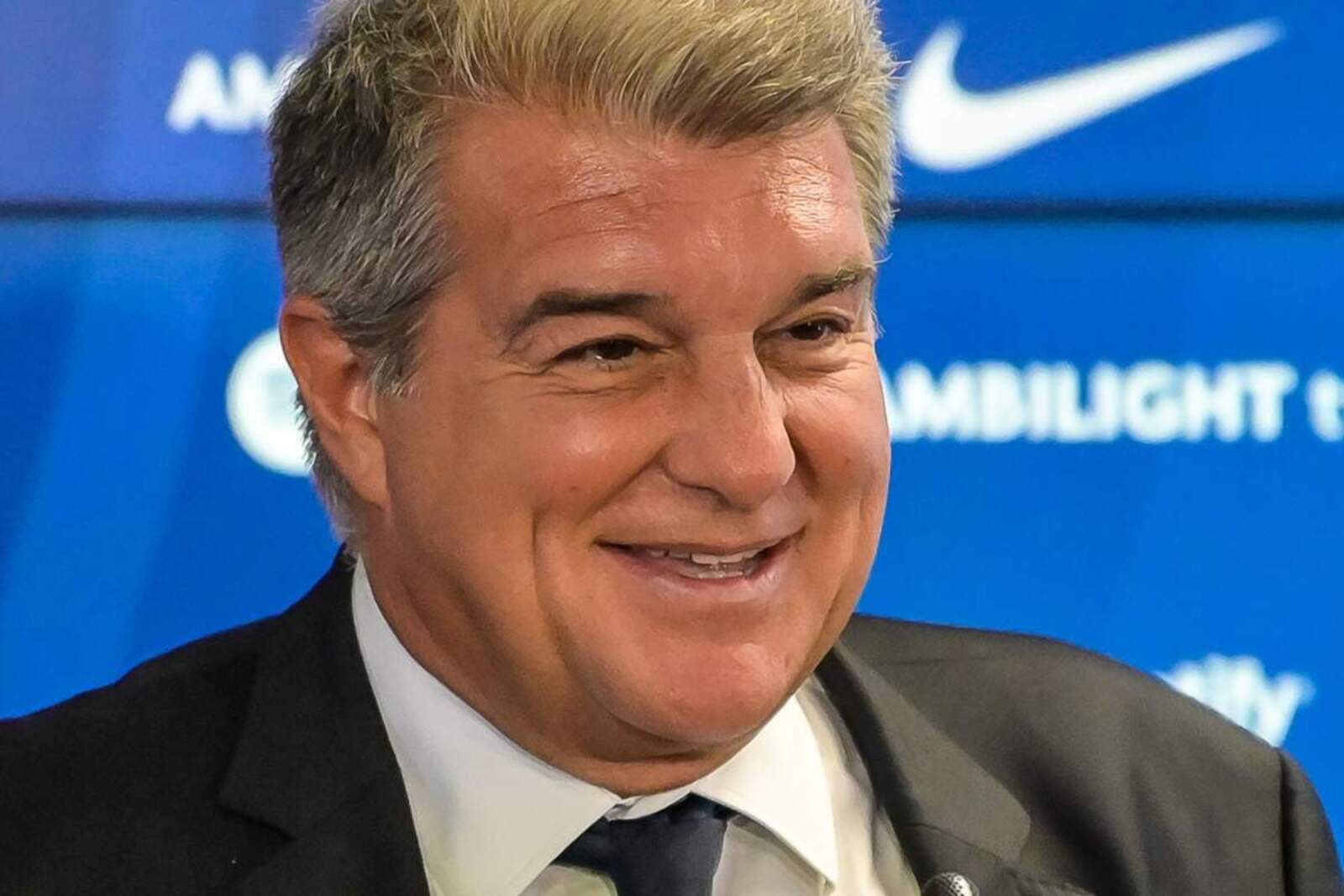 Laporta en una rueda de prensa