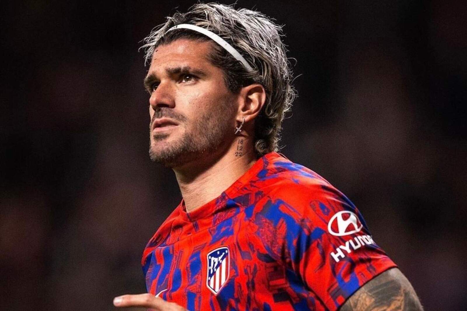 Rodrigo de Paul en un calentamiento con el Atlético de Madrid