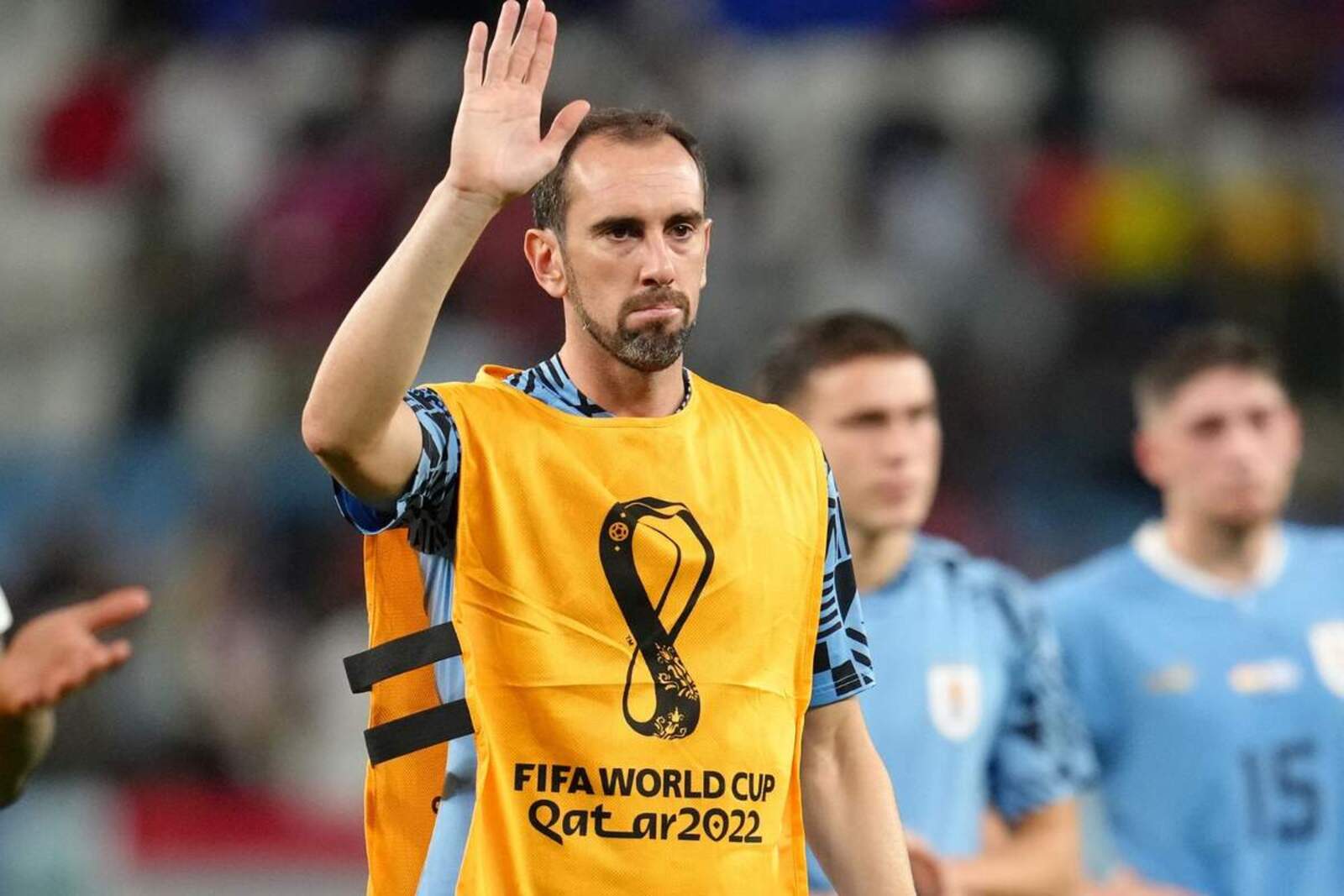 Diego Godín con la selección de Uuguay en el Mundial de Qatar. | Fuente: (Selección Uruguay)
