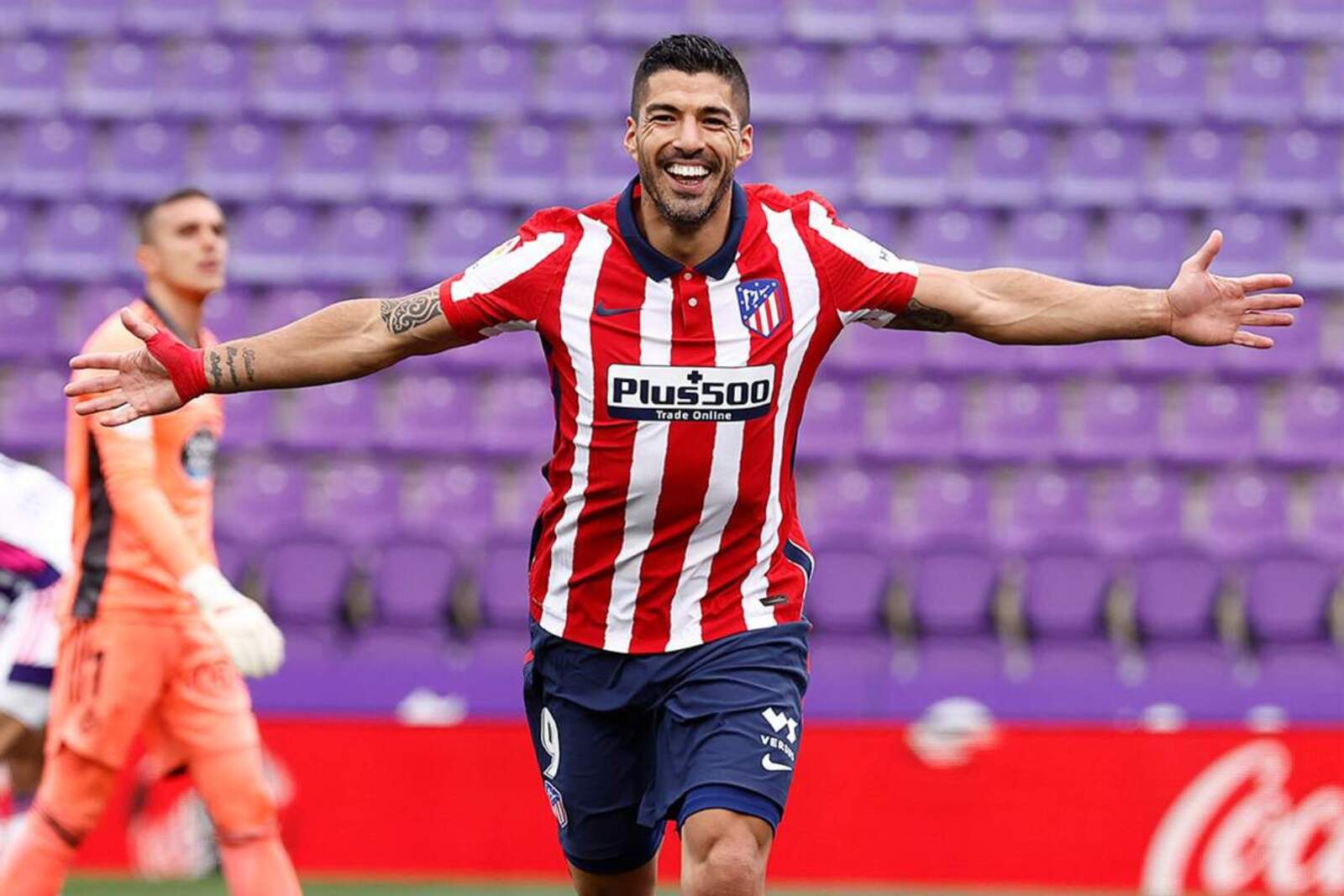 Luis Suárez celebrando el gol que dio LaLiga al Atlético de Madrid