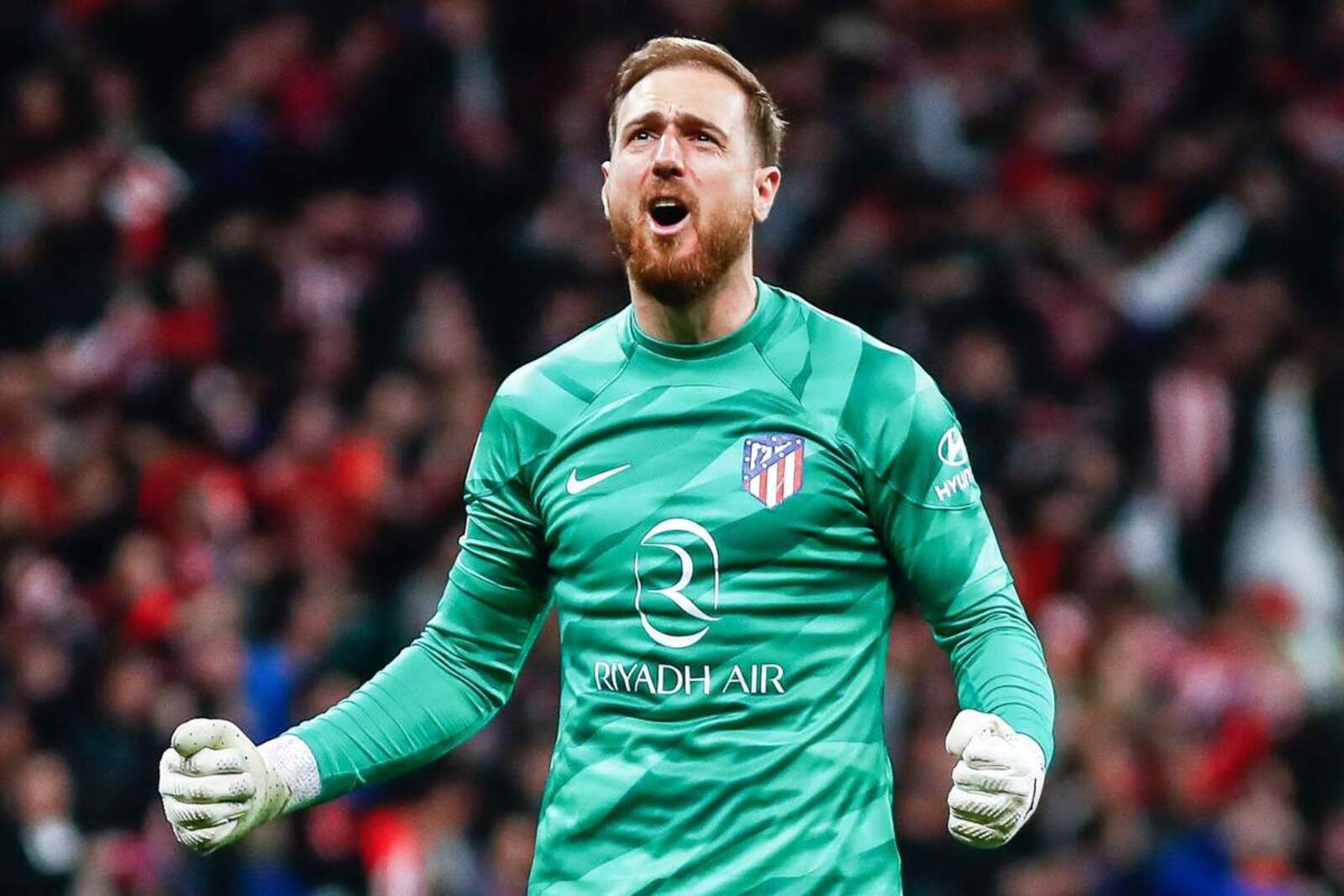 Oblak celebrando ante el Inter