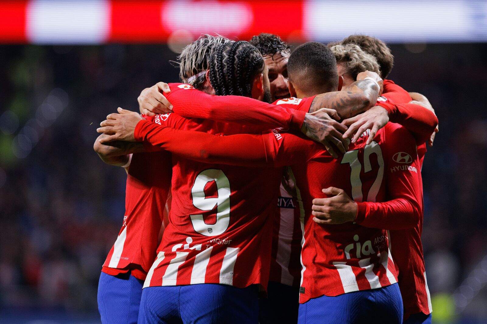 Los jugadores del Atlético de Madrid celebrando un gol