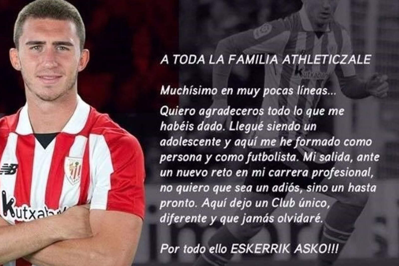 Laporte en su despedida del Athletic 