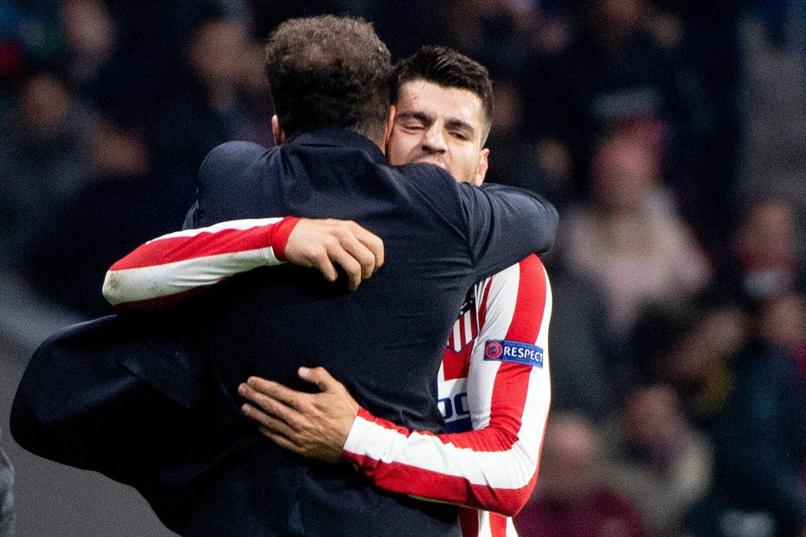 Morata y Simeone con el Atléti