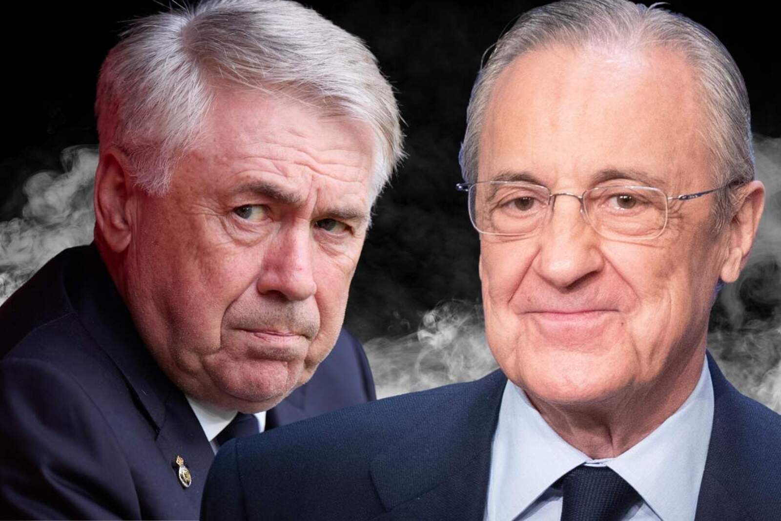 Carlo Ancelotti y Florentino Pérez, entrenador y presidente del Real Madrid