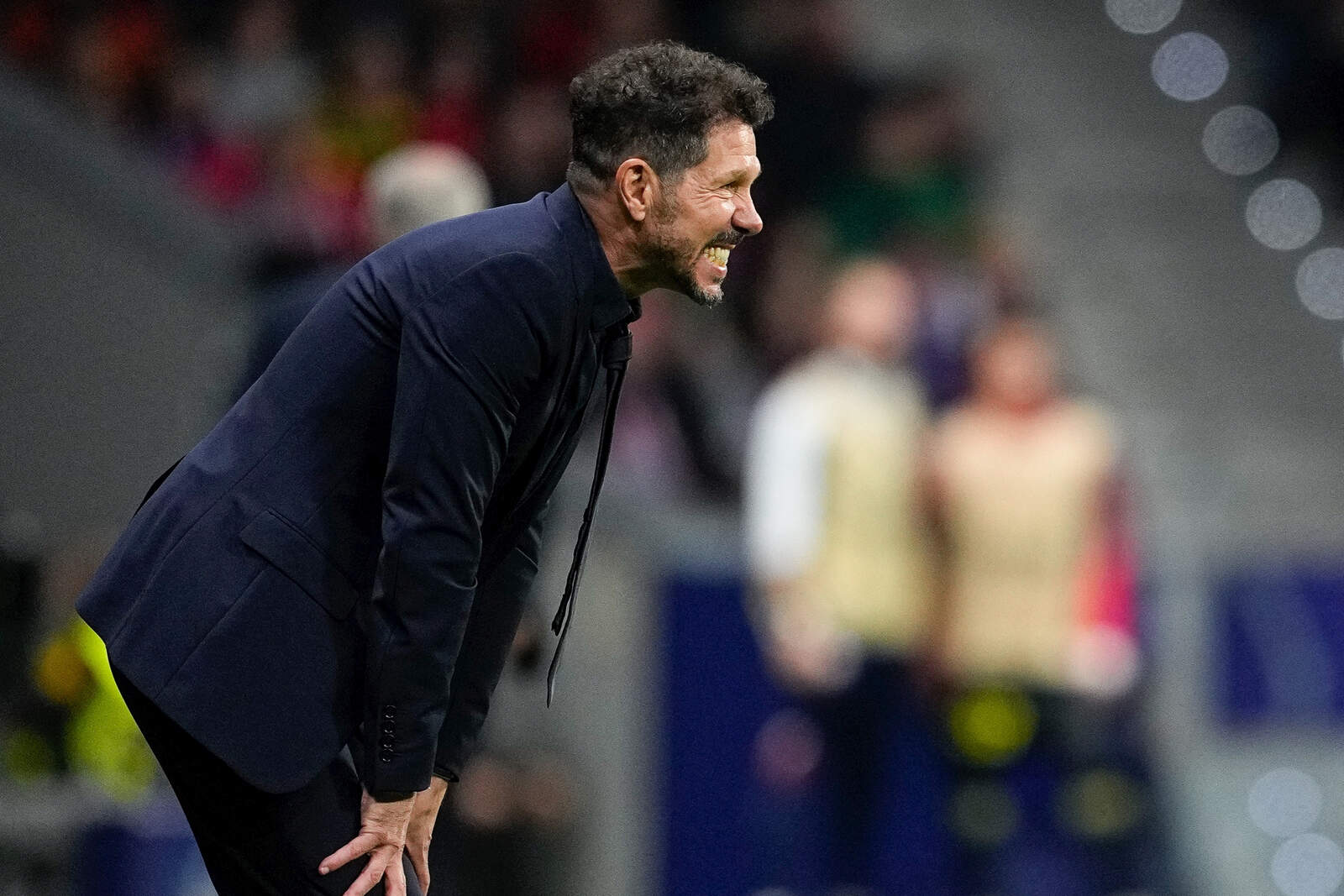 Simeone en un partido en el Metropolitano