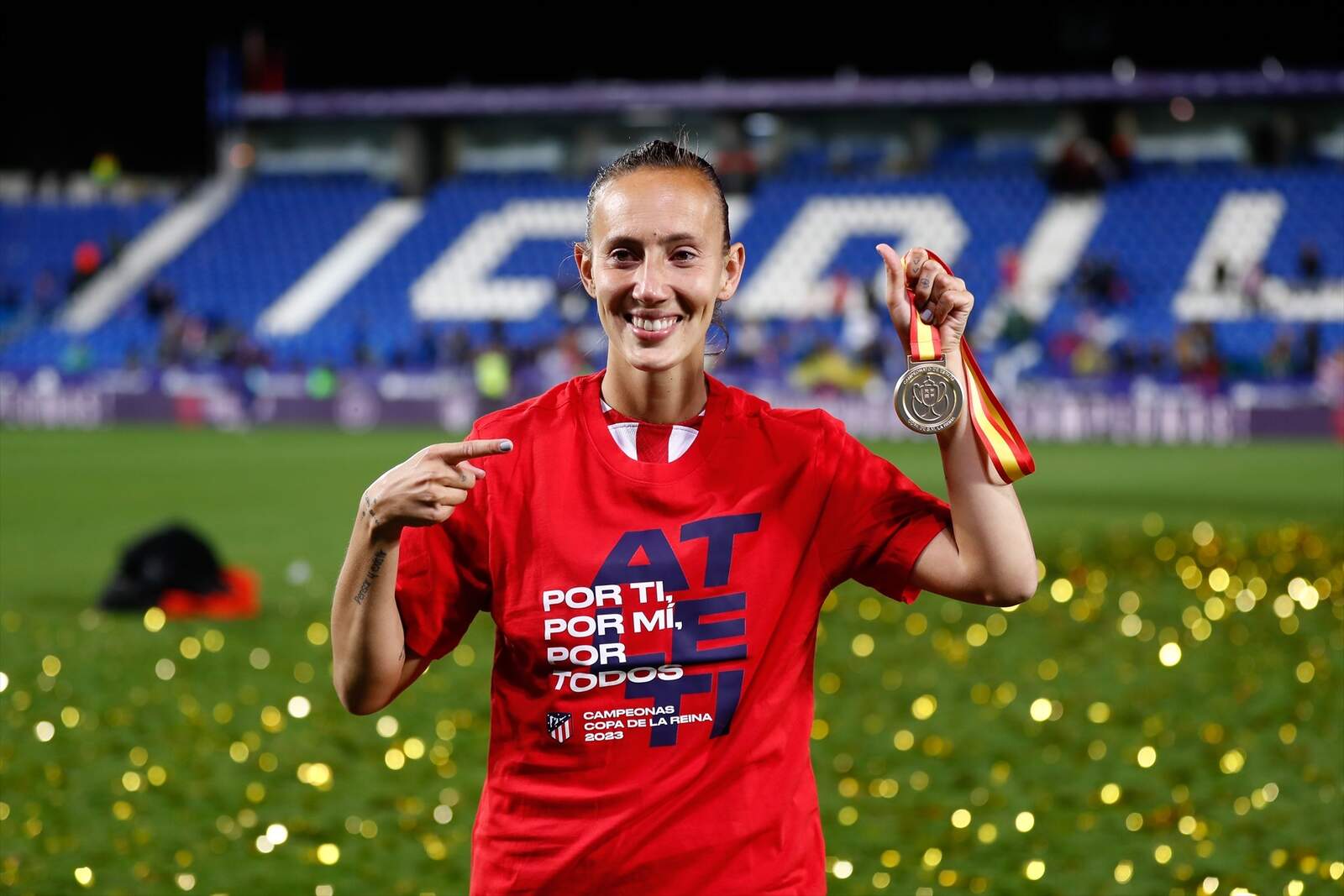 Virginia Torrecilla y el cariño de los seguidores del Atlético de Madrid 