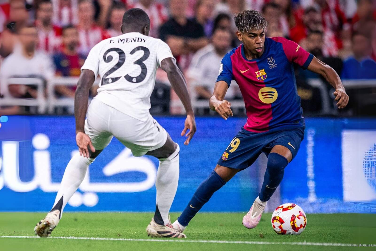 Lamine en el partido