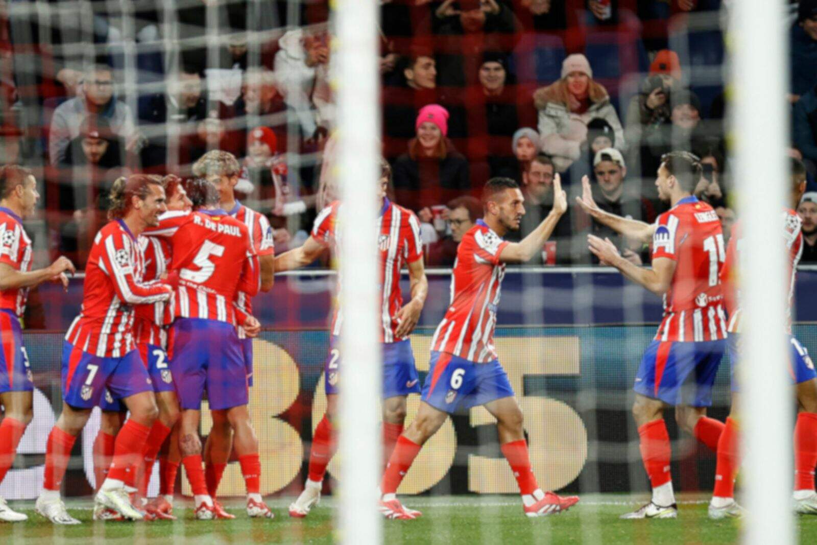 El Atlético de Madrid celebrando un gol