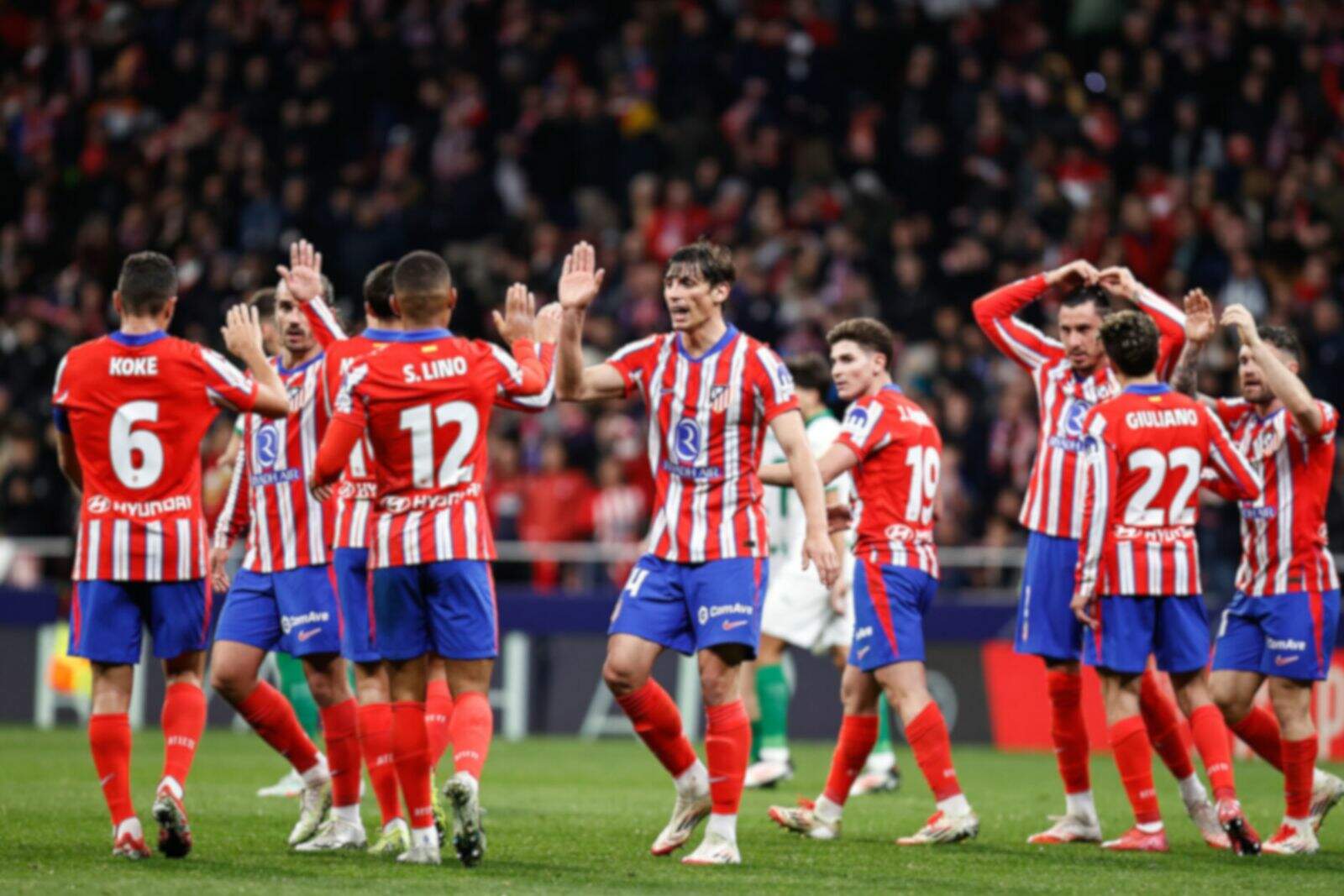 Los jugadores del Atlético de Madrid celebrando
