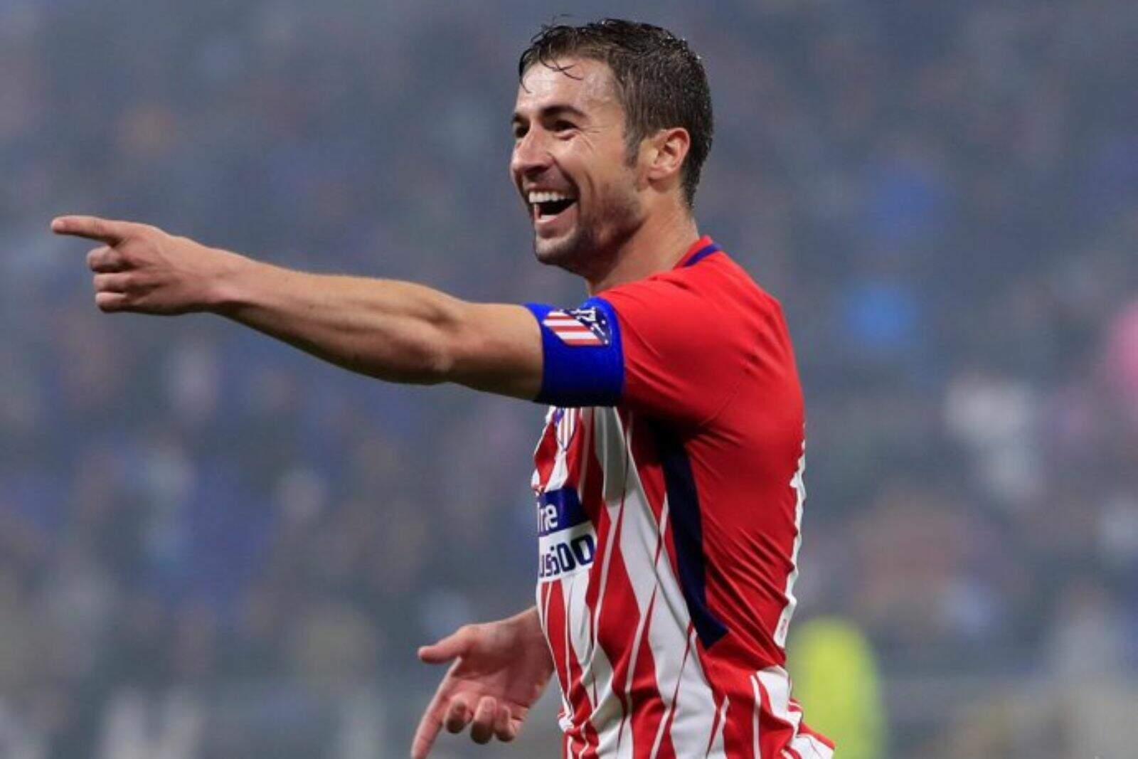 Gabi celebrando su gol en la final de la Europa League