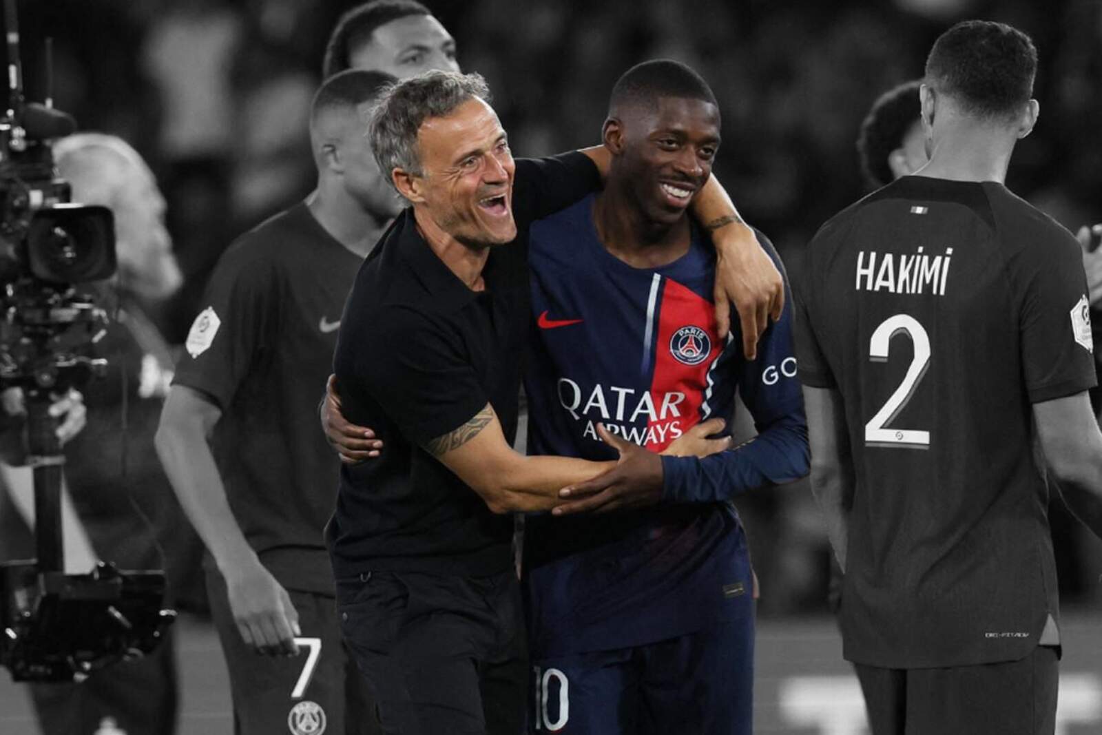 Dembelé celebrando