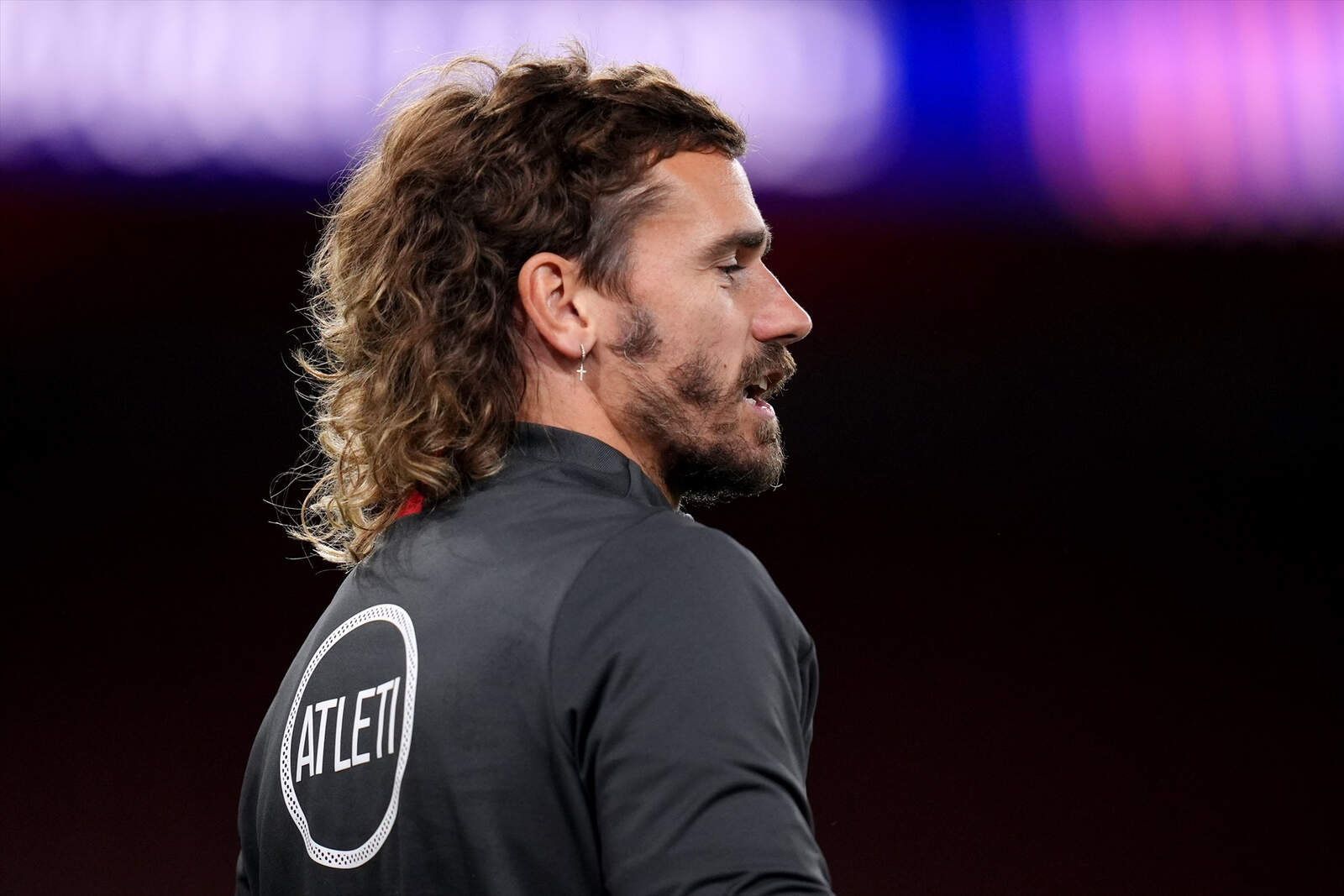 Griezmann en un calentamiento