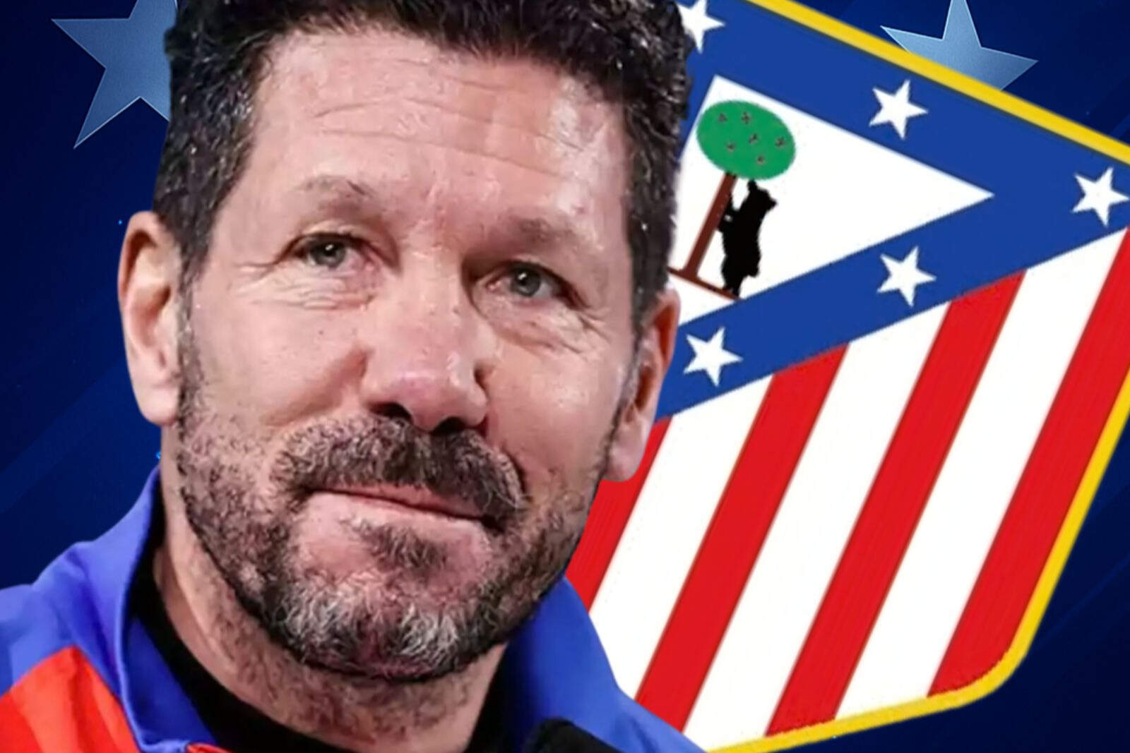 Simeone sonriente | Fuente: (Canva Pro , Atlético de Madrid)