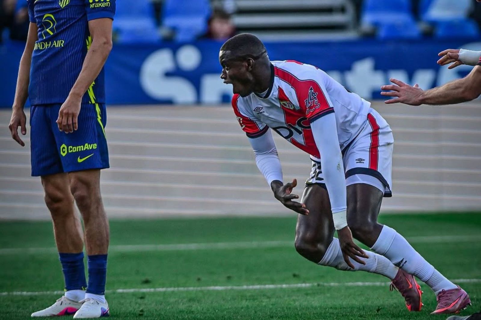 Mendy tras anotar ante el Atlético. | Fuente: (@belno_mendy)