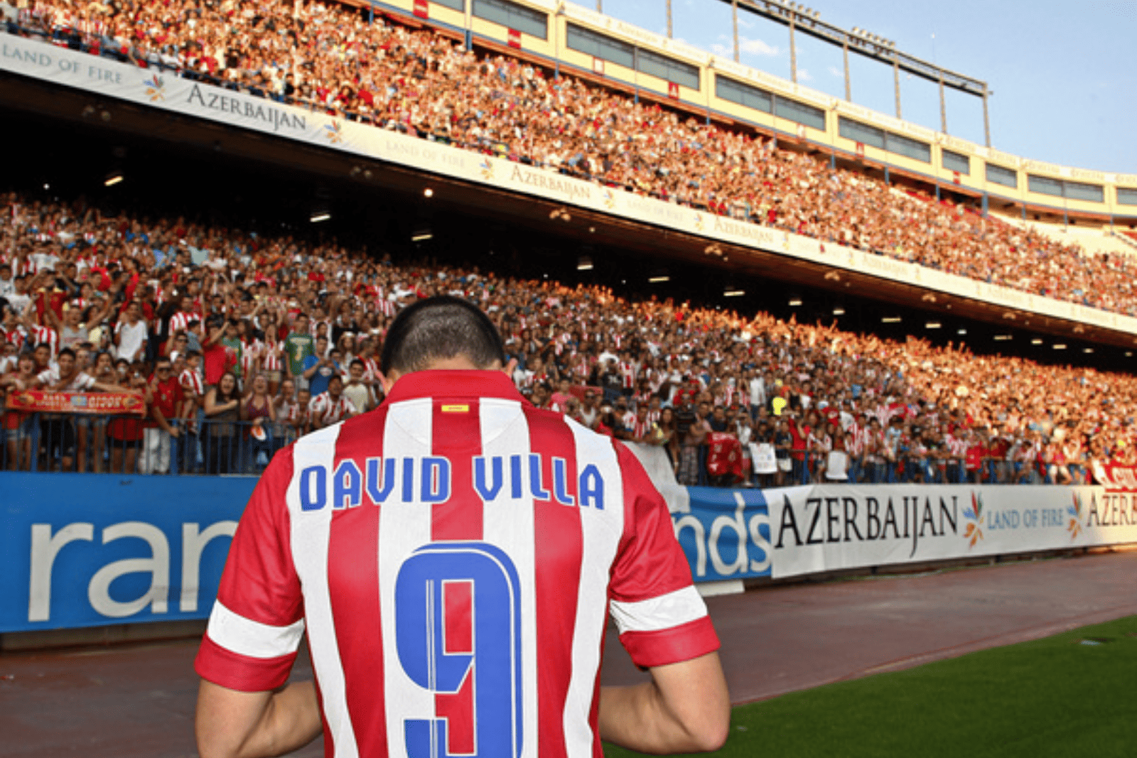 Villa en su presentación como rojiblanco | Fuente (Atlético de Madrid)