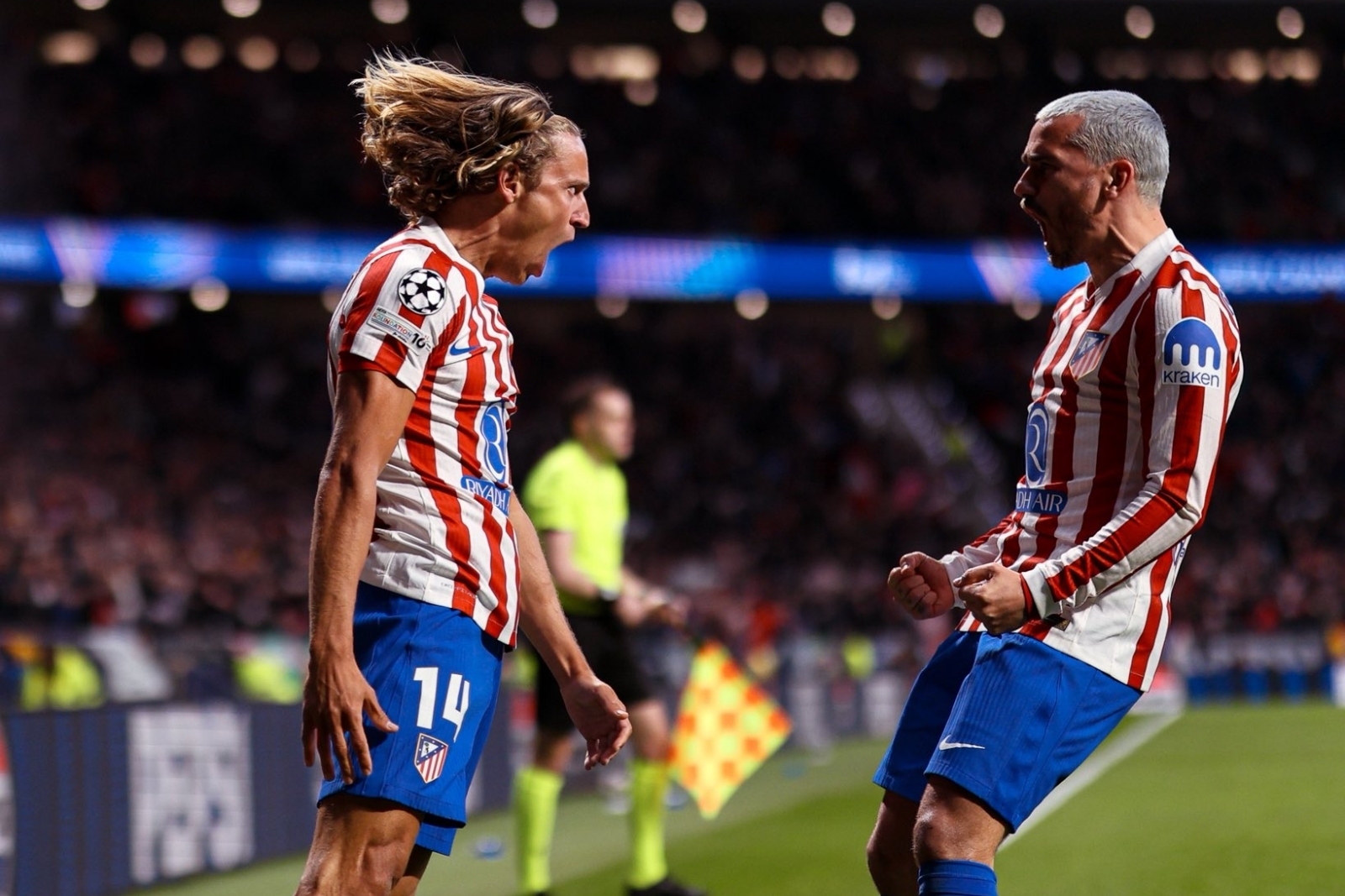 Marcos Llorente celebrando con Griezmann | Fuente: (@Atleti)