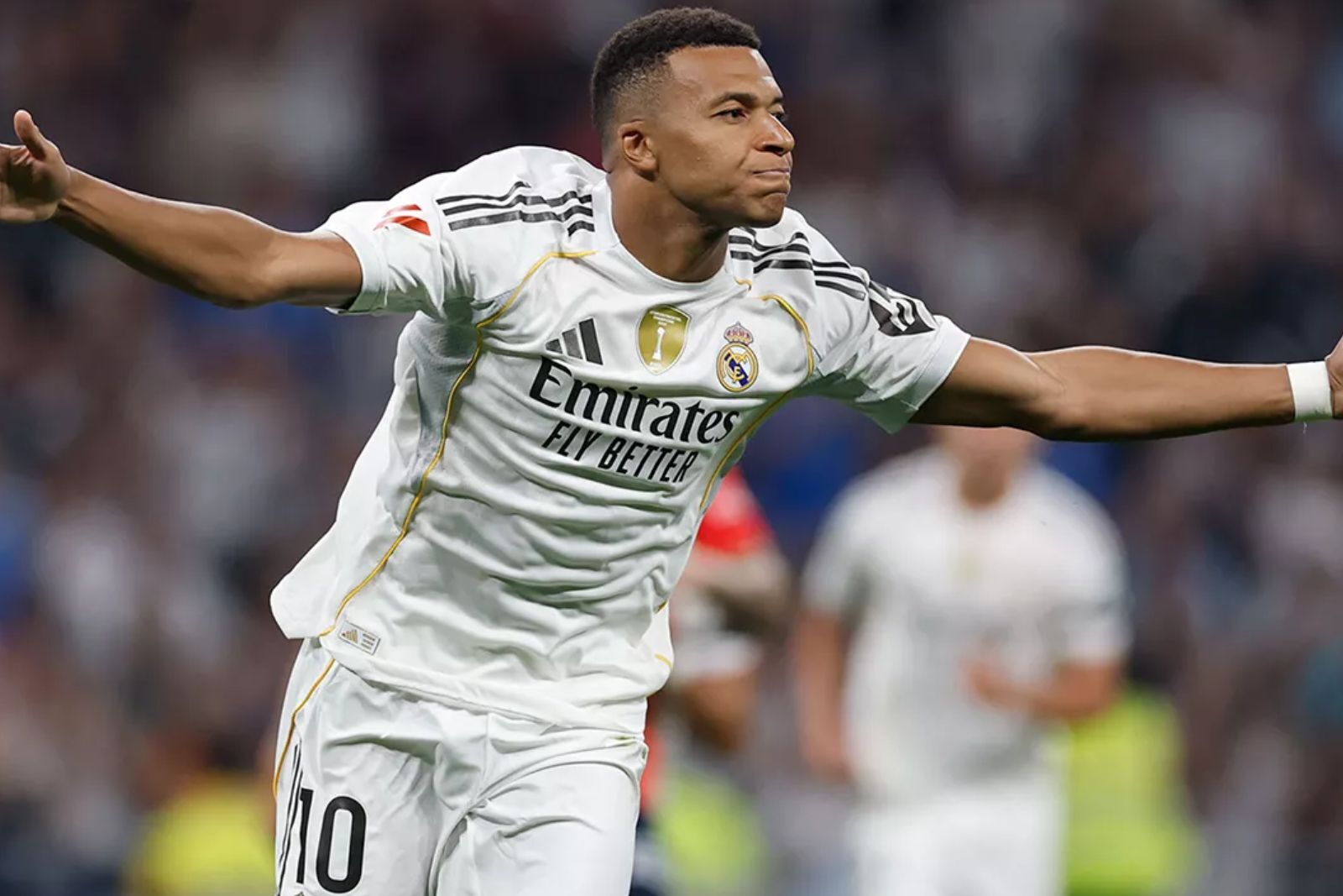 Kylian Mbappé celebrando un tanto: | Fuente @realmadrid