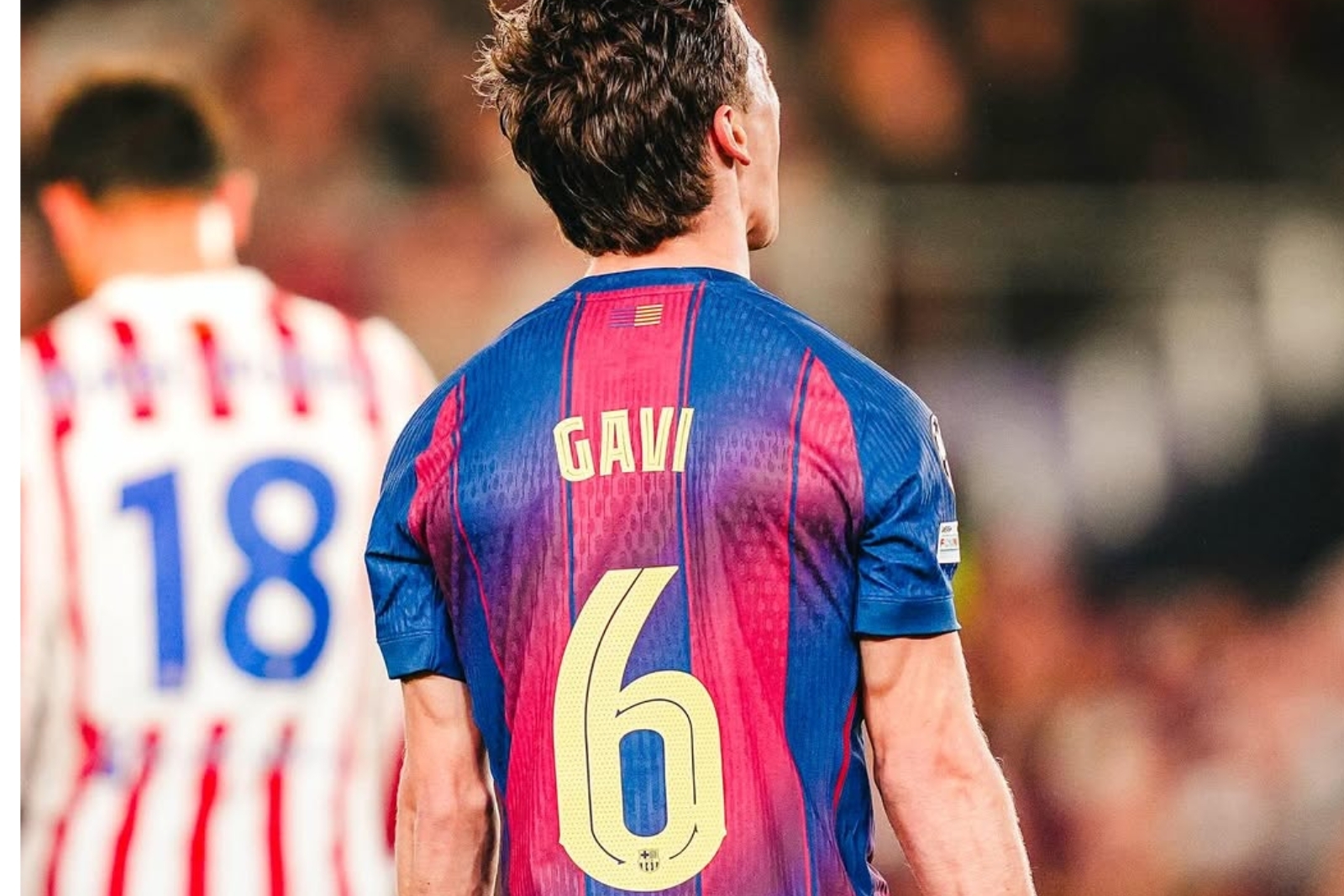 Gavi, en la ida ante el Atlético | Fuente: (@pablogavi)