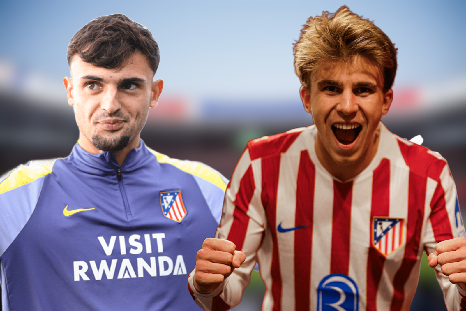 Pubill y Barrios | Fuente (@Atleti y CANVA)