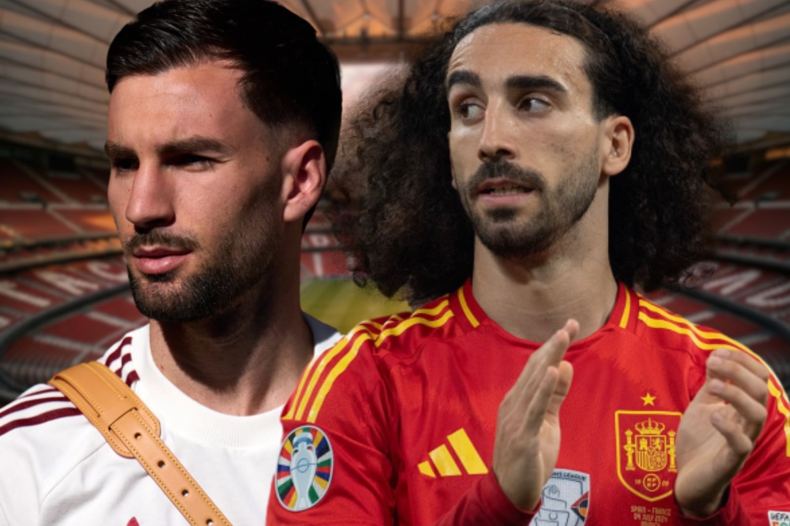 La imagen entre Álex Baena y Cucurella | Fuente (Canva, @alexbbaena, @cucurella3)