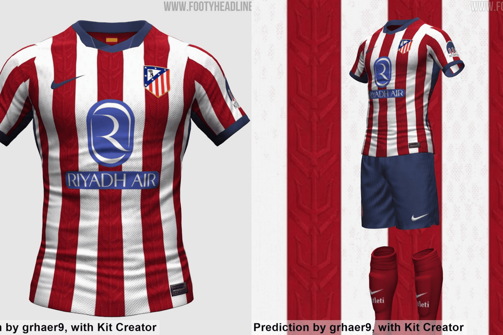 Así sería la equipación local del Atlético para la 26/27 | Fuente (Footy Headlines)