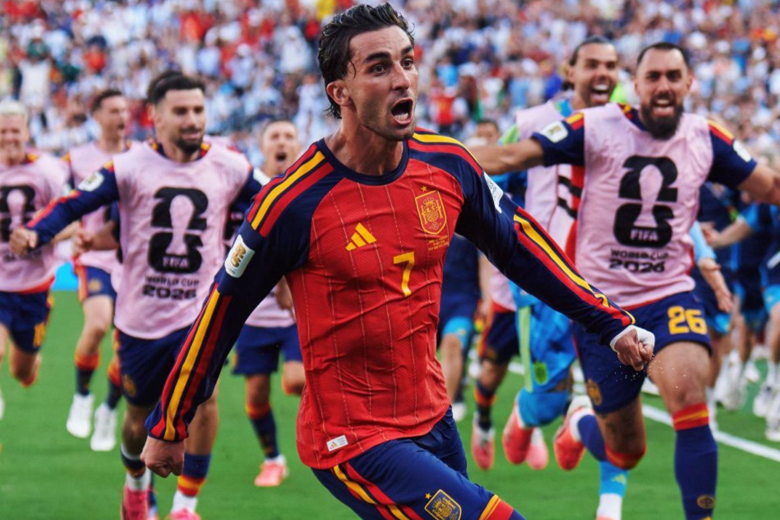 Ferrán celebrando el gol de la victoria | Fuente (@SEFutbol)