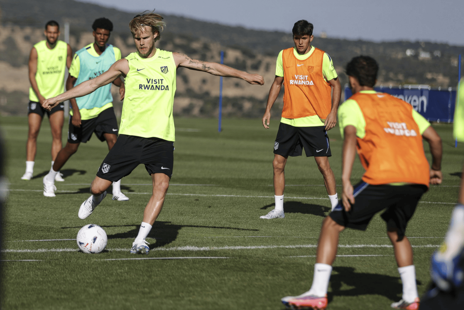 Hjulmand entrenando en Los Ángeles de San Rafael | Fuente (@Atleti)